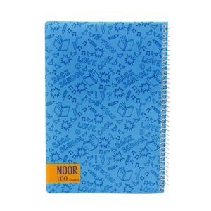 دفتر سه خط زبان سیمی 100 برگ جلد pp طرح دار نور