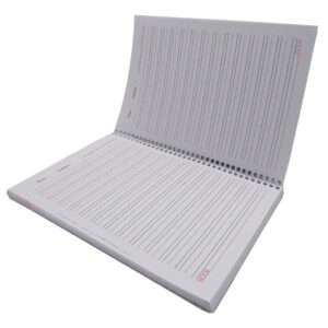 دفتر سه خط زبان سیمی 100 برگ جلد PP طرح‌دار نور